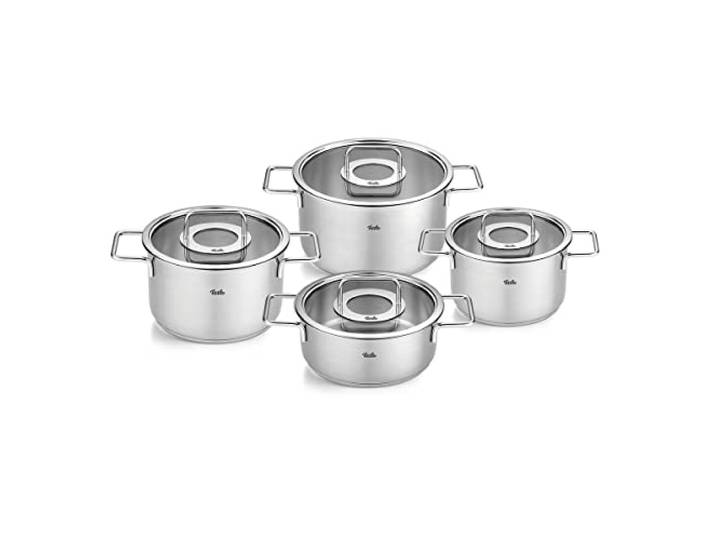 Topf-Set FISSLER Fissler Pure Collection , silber (silberfarben), Töpfe, Topf-Set, Made in Germany