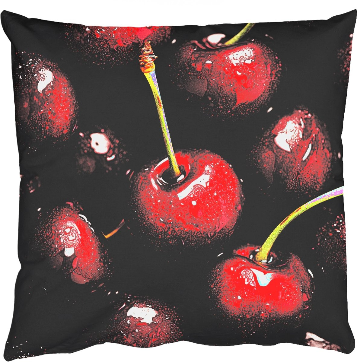 PillowMonkey Sierkussen met Kersenprint - Rood - 60 x 60 cm