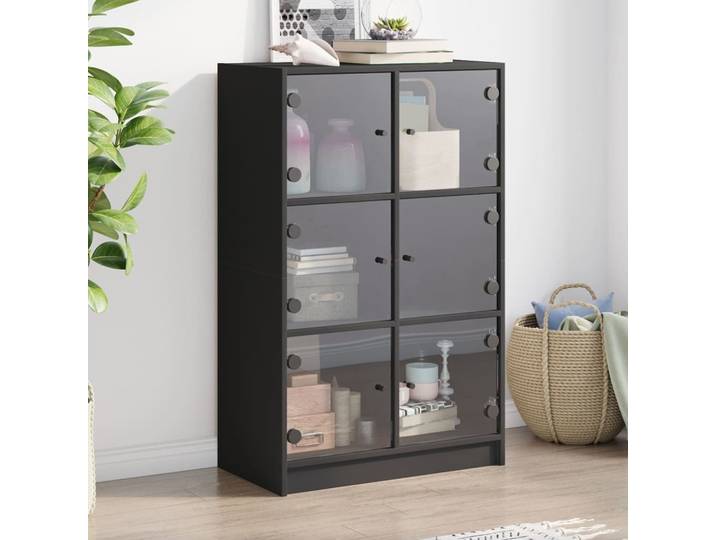 vidaXL Highboard avec portes Noir 68x37x109 cm Bois composite