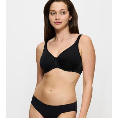 Minimizer-BH TRIUMPH "Comfort Minimizer", Damen, Gr. 80, Cup E, schwarz, Microtouch, Obermaterial: 71% Polyester, 18% Polyamid, 11% Elasthan (LYCRA), BHs Minimizer-BH, verkleinert optisch die Brüste, Spitzendetails