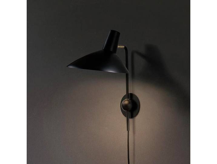 Applique murale Tripod HM12 noir mat - &Tradition - Salon / séjour - Aluminium - Avec abat-jour