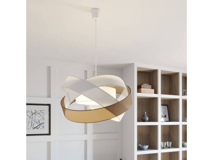 Hanglamp Simaria, dimbaar, bruin / roest, Woon-/ Eetkamer, Textiel / Stof / Zijde, Modern, Hanglamp