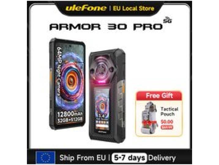 Ulefone Armor 30 Pro 5G Robuuste Telefoon Android Smartphone 6.9 120Hz 32GB+512GB 12800mAh Nachtcamera 64MP NFC 66W