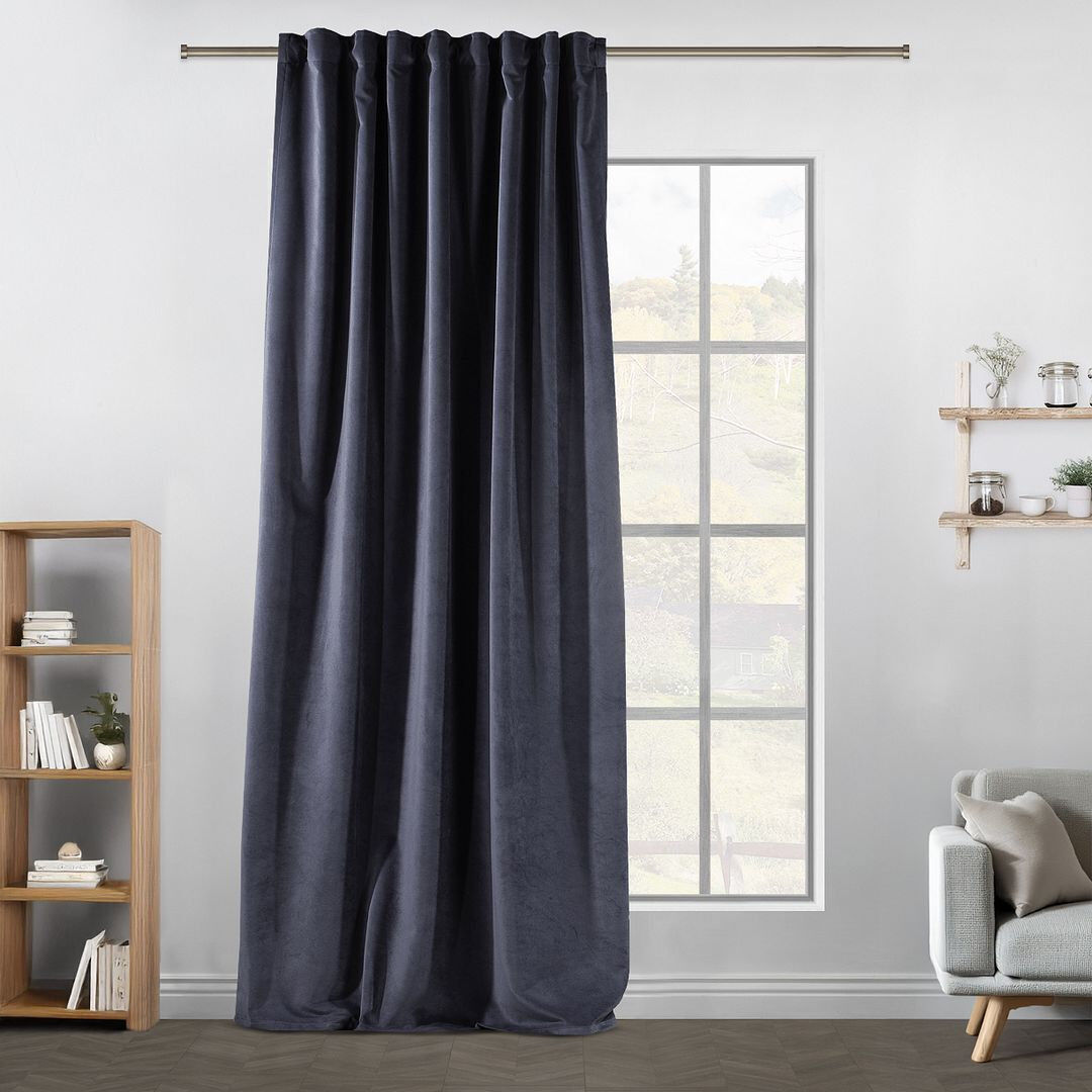 Lilijan Home & Curtain Extra Long & Extra Wide Matte Velvet Curtain Panel 71 INDEPENDENCE 130 cm Width x 475cm Drop