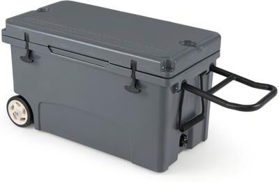 Costway 75 Quart Portable Hard Cooler with 6-Day Ice Retention and Wheels-Gray