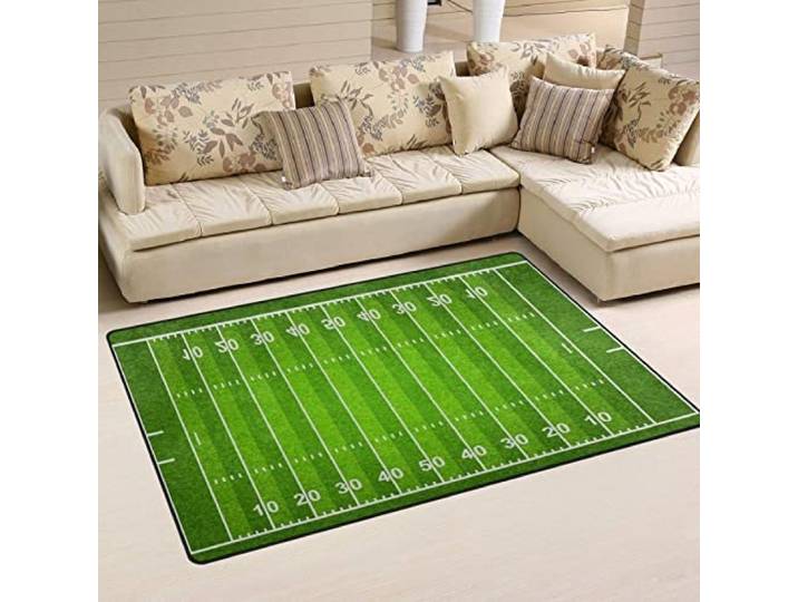 TEMLAN American Football Fußball Teppiche Gegend, Feldgrüner Rasen Waschmaschinenfest Große Teppiche für Wohnzimmer, Schlafzimmer, Kinderzimmer, Büro, etc 180 x 280cm