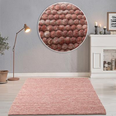 Wollteppich THEKO "Alpen, Handwebteppich", rot, B:120cm H:12mm L:180cm, Schurwolle, Teppiche, reine Wolle, meliert, handgewebt, Wendeteppich, Wohnzimmer