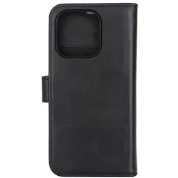 Radicover Radiation Protection Wallet Vegan Leather 2in1 MAGSAFE iPhone 15 PRO Black (Apple iPhone 15 Pro), Smartphone Hülle, Schwarz