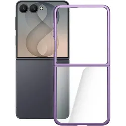 Avizar Hülle für Galaxy Z Flip 8 Gelenkig mit Ösen & Chromrand (Samsung Galaxy Z Flip8), Smartphone Hülle, Violett