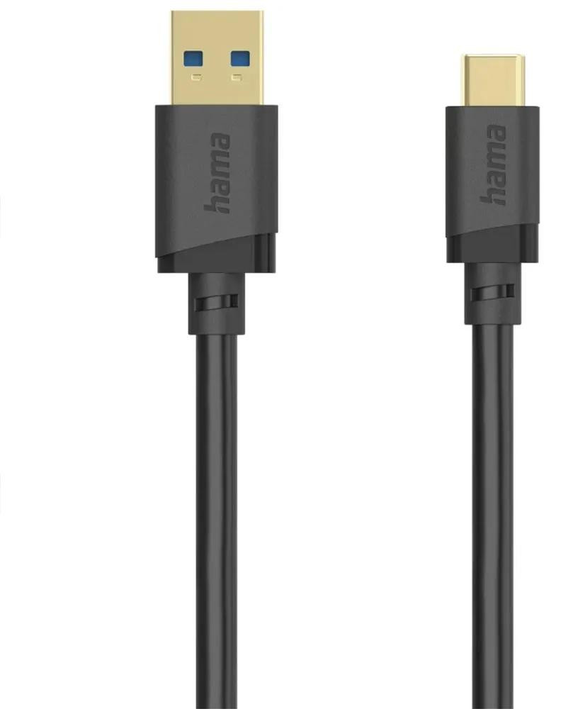 Hama USB-A naar USB-C kabel, USB 3.2 Gen 1, 5 Gbit/s, 3 meter, zwart