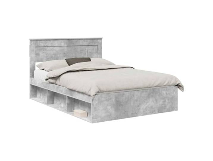 PUGYNBK Beton Bettgestell 140 x 190 cm Kiefer massiv Fester Lattenrost, minimalistisches Design, robuste Holzverarbeitung, einfache Reinigung