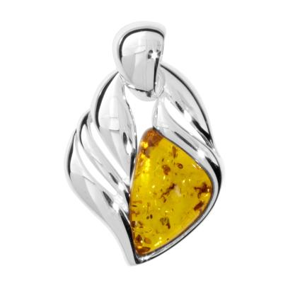 Kettenanhänger OSTSEE-SCHMUCK "- Rivka - Silber 925/000 - Bernstein" Gr. 40, silber (silber 925, silberfarben, weiß), Schmuckanhänger, Damen, Silber 925 (Sterlingsilber), Kettenanhänger