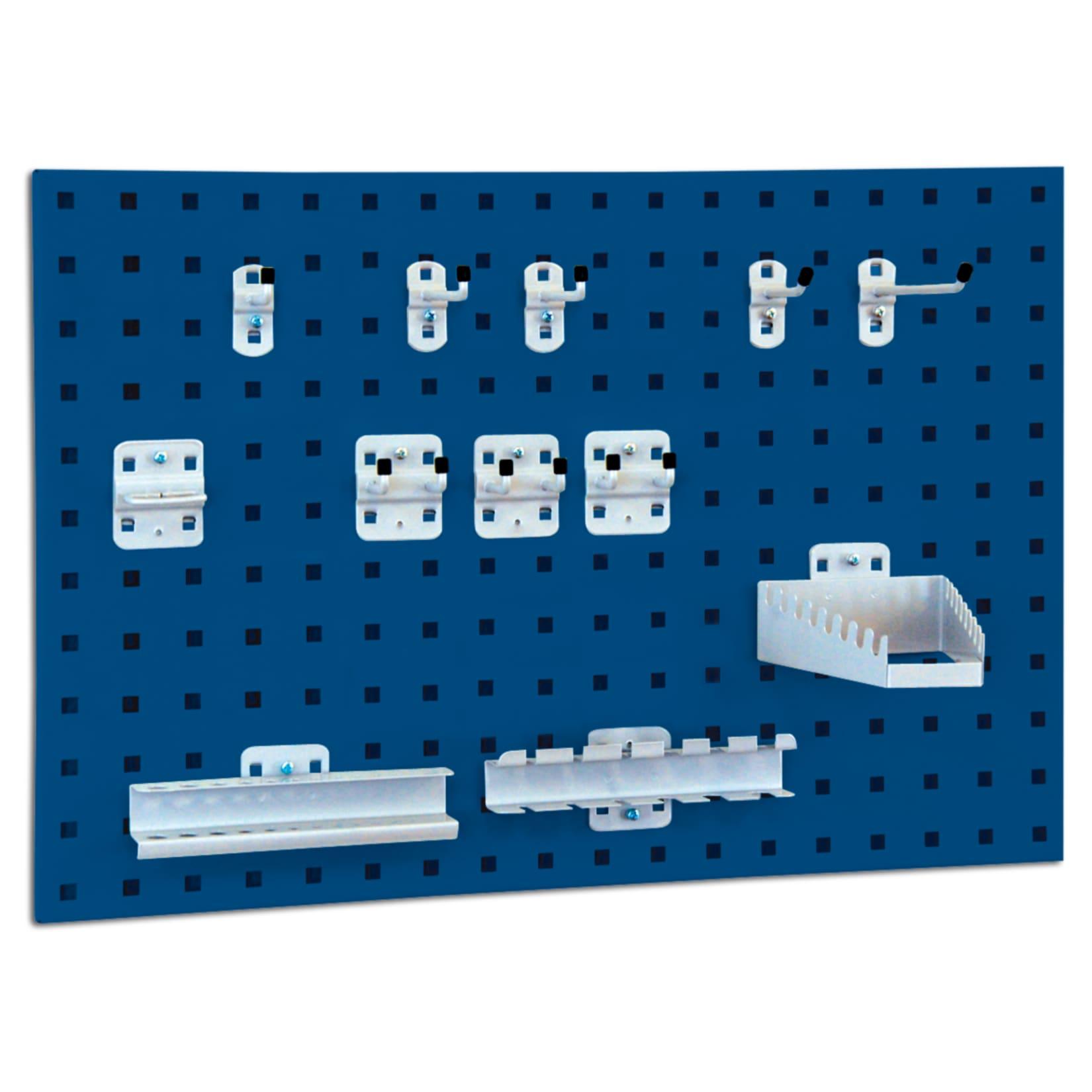 BRB System-Lochplatte mit Haken- und Halter-Set, saphirblau