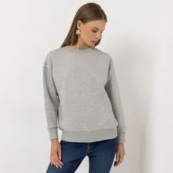 STEFFEN SCHRAUT Sweatshirt Rundhalsauschnitt Nietendetails Oversize - leger weit