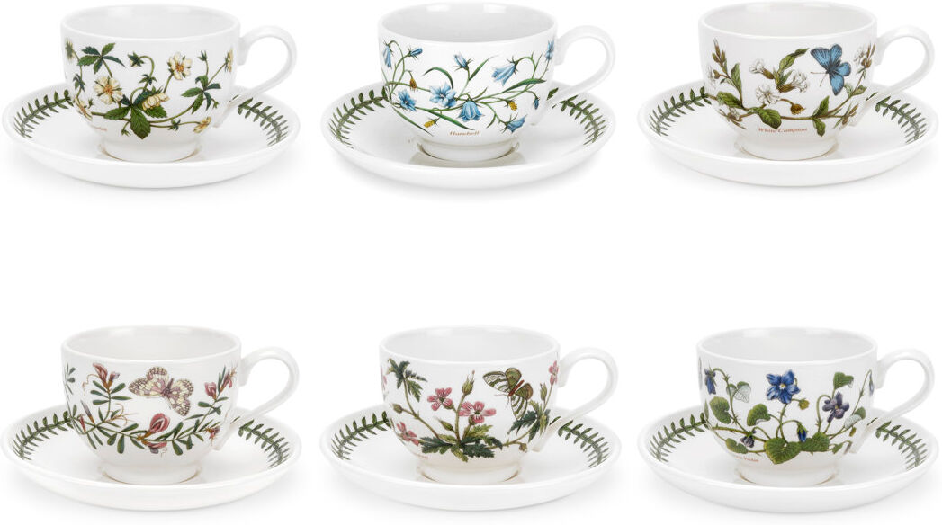 Portmeirion, Botanic Garden - Teacups & Saucers White 200ml