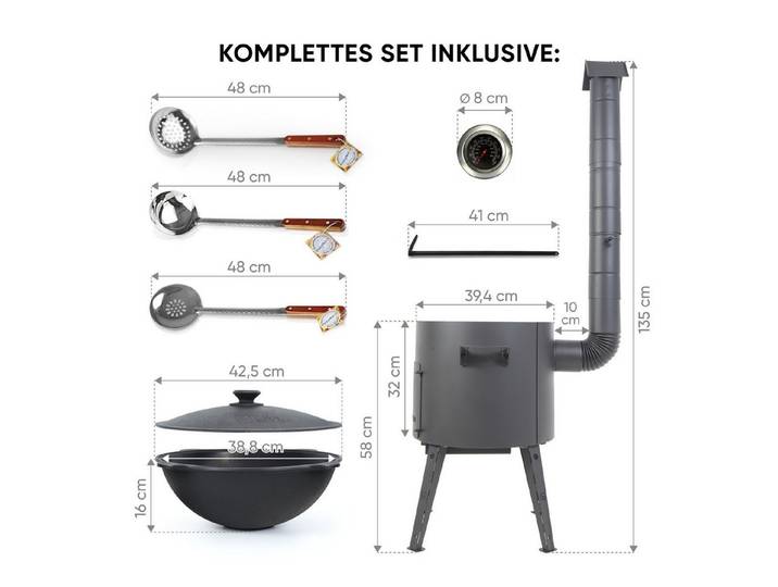 DAVR Metall Schmortopf, Gusseisen, Metall (7-tlg), Dickwandig
