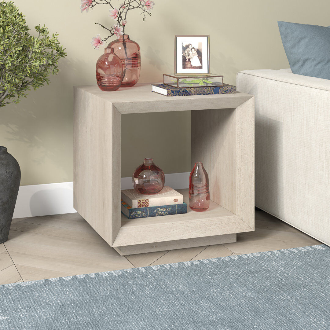 Brayden Studio Evie Side Table Alder White 55.88cm H X 55.88cm W X 50.8cm D