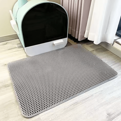 Inspire Curations CleanNest Double Layer Waterproof Cat Litter Mat gray 55x75cm