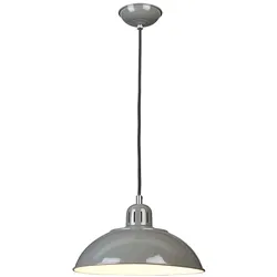 Pendelleuchte Deckenlampe Hängeleuchte Stahl Grau D 30 cm Esszimmerlampe
