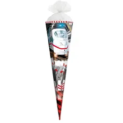 Motiv-Schultüte Schnellzug 85cm eckig Tüllverschluss Folie