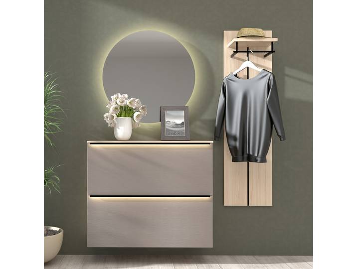 Ensemble vestiaire éclairé 3 157cm Marron/Gris