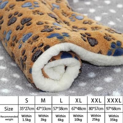 Uplifted Goods Soft Flannel Pet Mat For Dog Or Cat Bed a yellow Footprint xxl