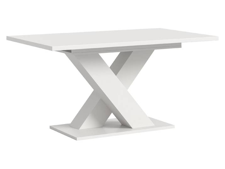 Motion table de salle à manger pieds X 90x150/190 cm avec 1 rallonge blanc.
