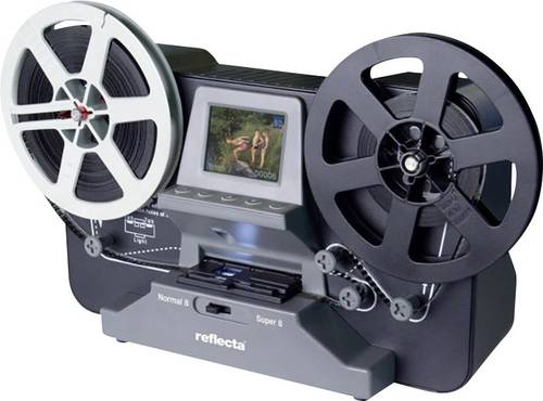 Reflecta Super 8 Normal 8 Filmscanner 1440 x 1080 Pixel Super 8 Rollfilme, Normal 8 Rollfilme, TV-Ausgang, Speicherkarten-Steckplatz, Display