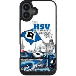 Nivocase Handyhülle für Apple iPhone 16 Plus Hülle NIVOpure Case Schwarz Aufstieg Hamburger SV Offizielles (Apple iPhone 16 Plus), Smartphone Hülle, Schwarz