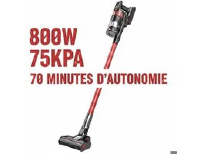 Aspirateur balai rechargeable- filtration multicouche 7 niveaux 75kPa aspiration renforcée bac 2L 70min autonomie ASPIRATEUR BALAI