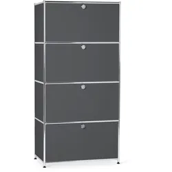 Tchibo - Highboard Metall »Cn3« mit 4 Klappenfächern - 77x40x158,5cm - chrom -