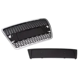 Frontgrill Sport schwarz mit Kennzeichenhalter passend für Audi A6 4F