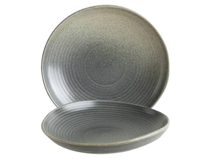 Bonna Hornfels Ripple – 6er Set Tiefe Speiseteller Ø 26 cm Porzellan Grau Suppenteller für Alltag, Anlässe & Gastronomie Spülmaschinen- & Mikrowellengeeignet HORRPL26CK