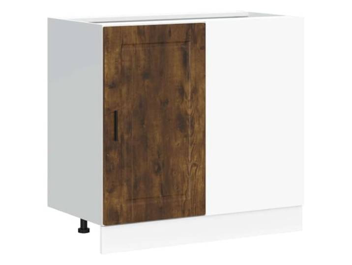 fsahslih Küchenunterschrank Porto Räuchereiche 86x46x81,5 cm Stabiler Spülschrank aus Holzwerkstoff mit verstellbaren Füßen und Türen für Ihre Küche und Speisekammer.