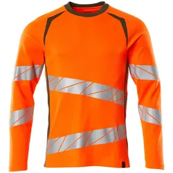 Warnschutz Langarmshirt "ACCELERATE SAFE" UV-Schutz - S - orange/moosgrün