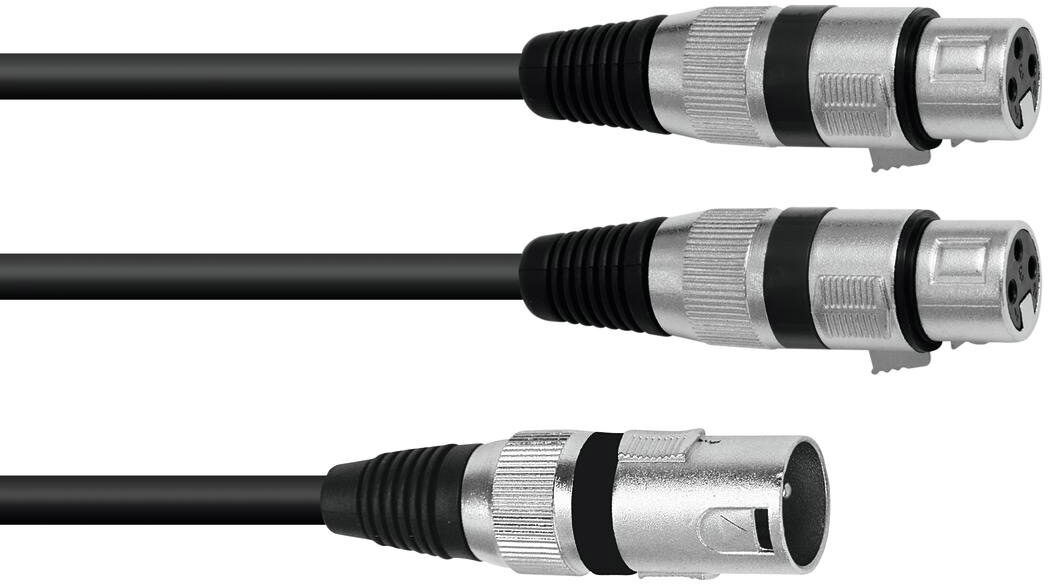 Omnitronic Adapterkabel Xlr(M)/2xxlr(F) 1,5m Sw