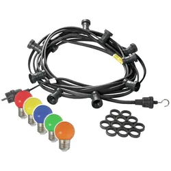Illu- Party Lichterkette Außenlichterkette 5m schwarz 5 bunte LED Kugellampen