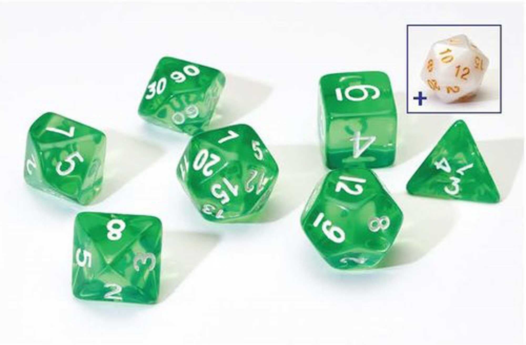 Sirius Dice Translucent Green Polyhedral Dice Set for Tabletop Roleplaying Games, Ages 6+, by Sirius Dice