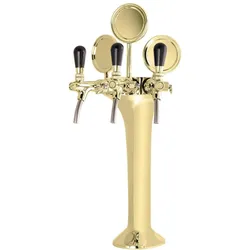 Ich-zapfe Schanksäule, Bierzapfsäule - Gold, 3-leitig, Elegant - "Topp-Qualität.", Getränkespender Zubehör, Gold