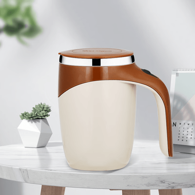 Multisell Products Hub Rechargeable Self Stirring Coffee Mug, Mix Cocoa, Protein, And Drinks Automatically brown