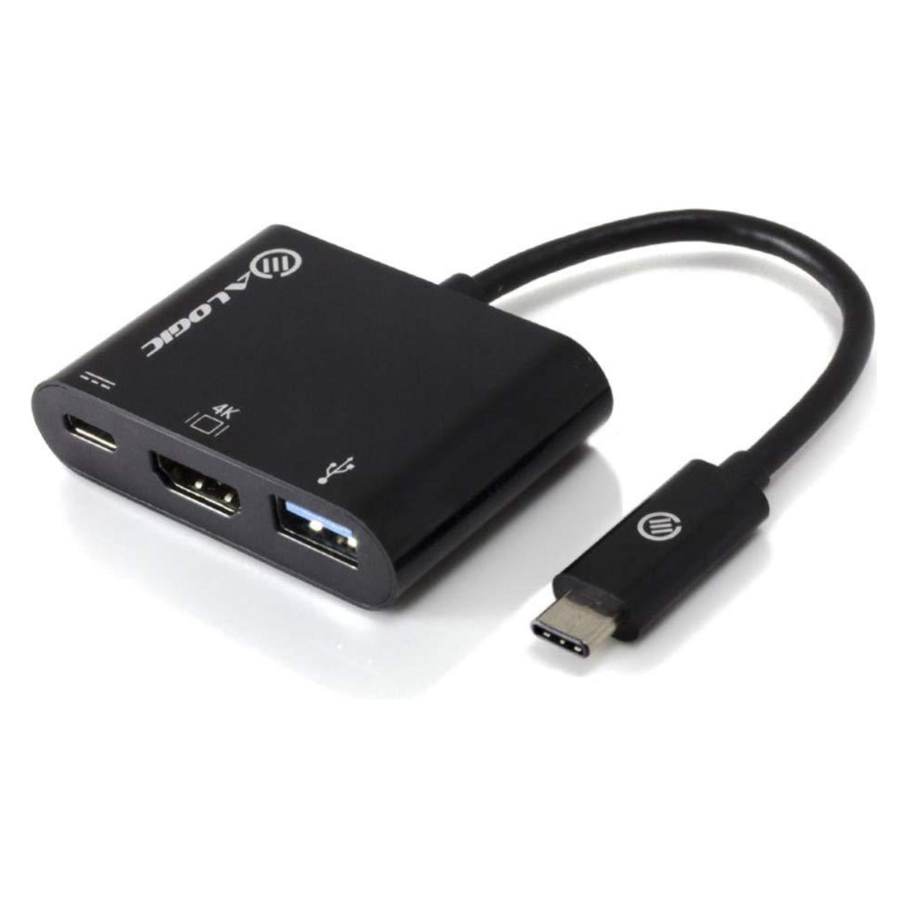 Alogic Adapter USB-C to HDMI/USB3.0/USB-C 4K 10cm schwarz (USB-C, 1 Port) (MP-UCHDCH)
