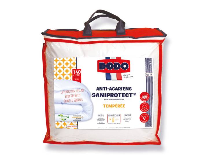 Couette Tempérée Anti-acarien 140x200cm Saniprotect DODO