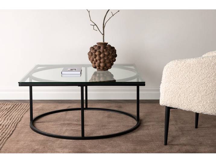Couchtisch Jordo - in zwei Größen mit Glasplatte - 140cm x 70cm - Luxusbetten24