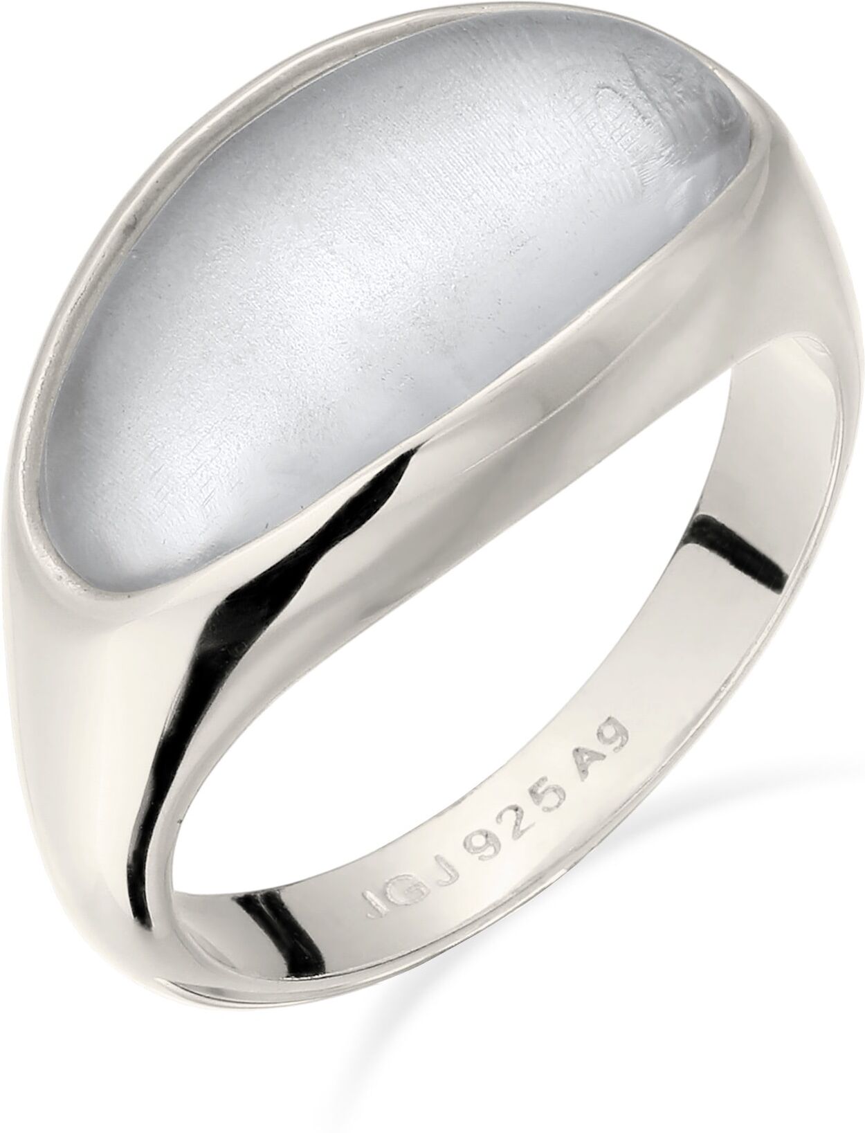 Siegelring ELLI "Ring Resin Transparent Cocktailparty 925 Sterling Silber" Gr. 54, silber, Fingerringe, Damen, 54, Resin, Siegelring