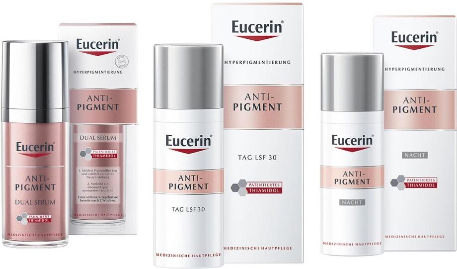 Eucerin Anti-Pigment Tag LSF30 + Nachtpflege + Dual Serum