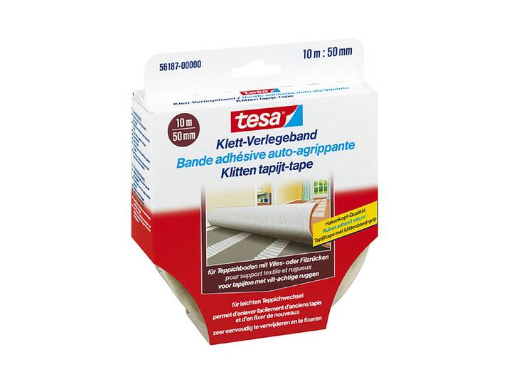 Tesa Klett-Verlegeband für Teppiche 10 m × 5 cm