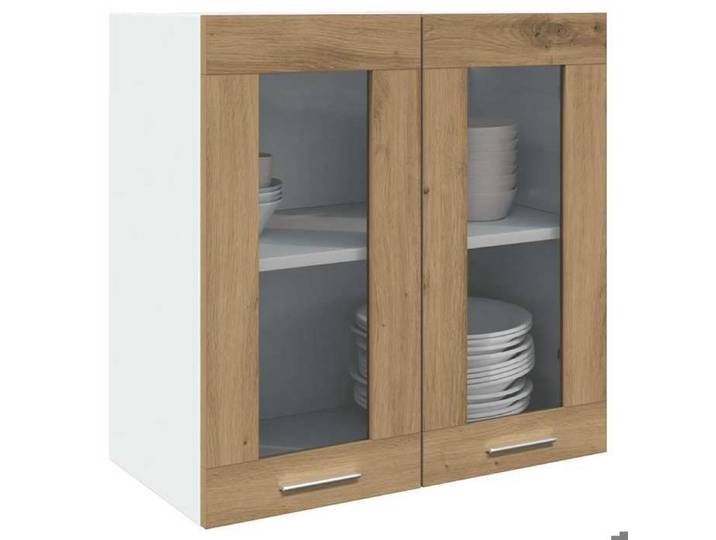 Meuble Haut cuisine Armoire rangement BONNIE Armoire murale de cuisine avec porte en verre - chêne artisanal - BELLE M62092476