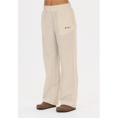 Stoffhose NOU "Atala", Damen, Gr. 36, EURO-Größen, beige, 100% Baumwolle, gestreift, Hosen Stoffhose, mit elastischem Bund