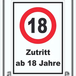 HB-Druck Zutritt ab 18 Jahre Aufkleber A0 (841x1189mm)