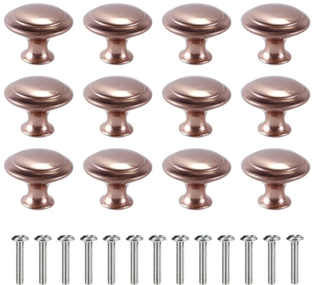 Dailygoods Kastknoppen 12 Stuks - Ronde Paddenstoelvorm - Roestvrij Staal - Modern Design
